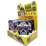 Sugar Skull Dual Torch Lighter- 9 Pieces Per Retail Ready Display 41582