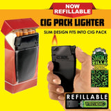 WHOLESALE REFILLABLE CIGARETTE PACK LIGHTER 10 PIECES PER DISPLAY 41586