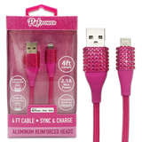 Car Charger / Wall Charger / Charging Cable Pink Power Assortment- 20 Pieces Per Retail Ready Display 88527