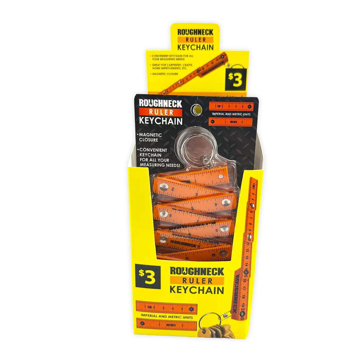 Roughneck Ruler Keychain - 8 Pieces Per Retail Ready Display 41768 ROUGHNECK