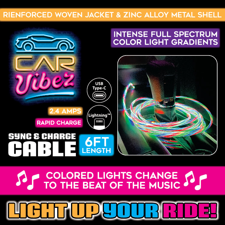 ITEM NUMBER 088472 6FT LIGHT SHOW CHARGING CORD VARIETY 6 PIECES PER DISPLAY
