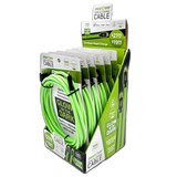 Charging Cable Glow In The Dark Assortment 10FT - 6 Pieces Per Retail Ready Display 88498