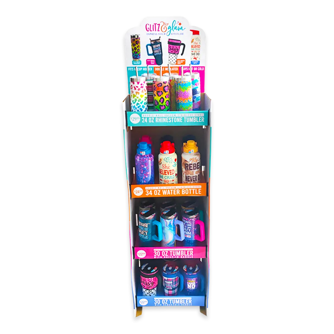 Insulated Drinkware Assortment Floor Display 24 Pieces Per Retail Re