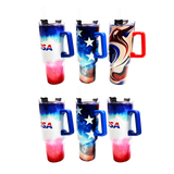 40 oz Insulated Stainless-Steel Patriotic Printed Cups - 6 Pieces Per Retail Ready Display 41686