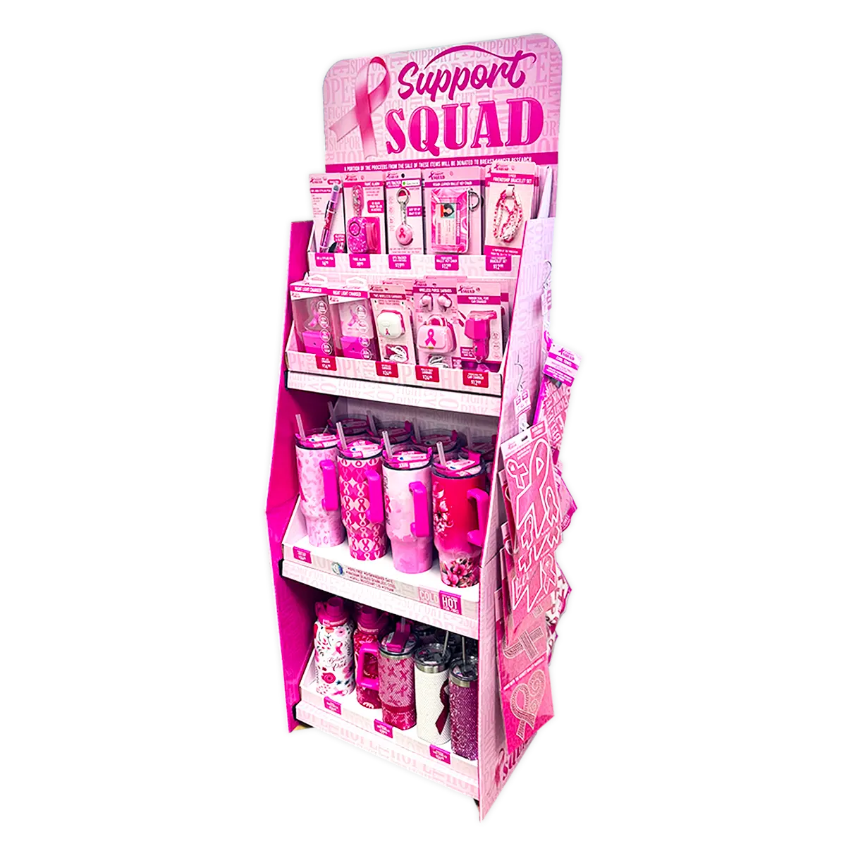 Breast Cancer Awareness Pink Support Squad Assortment Floor Display ...