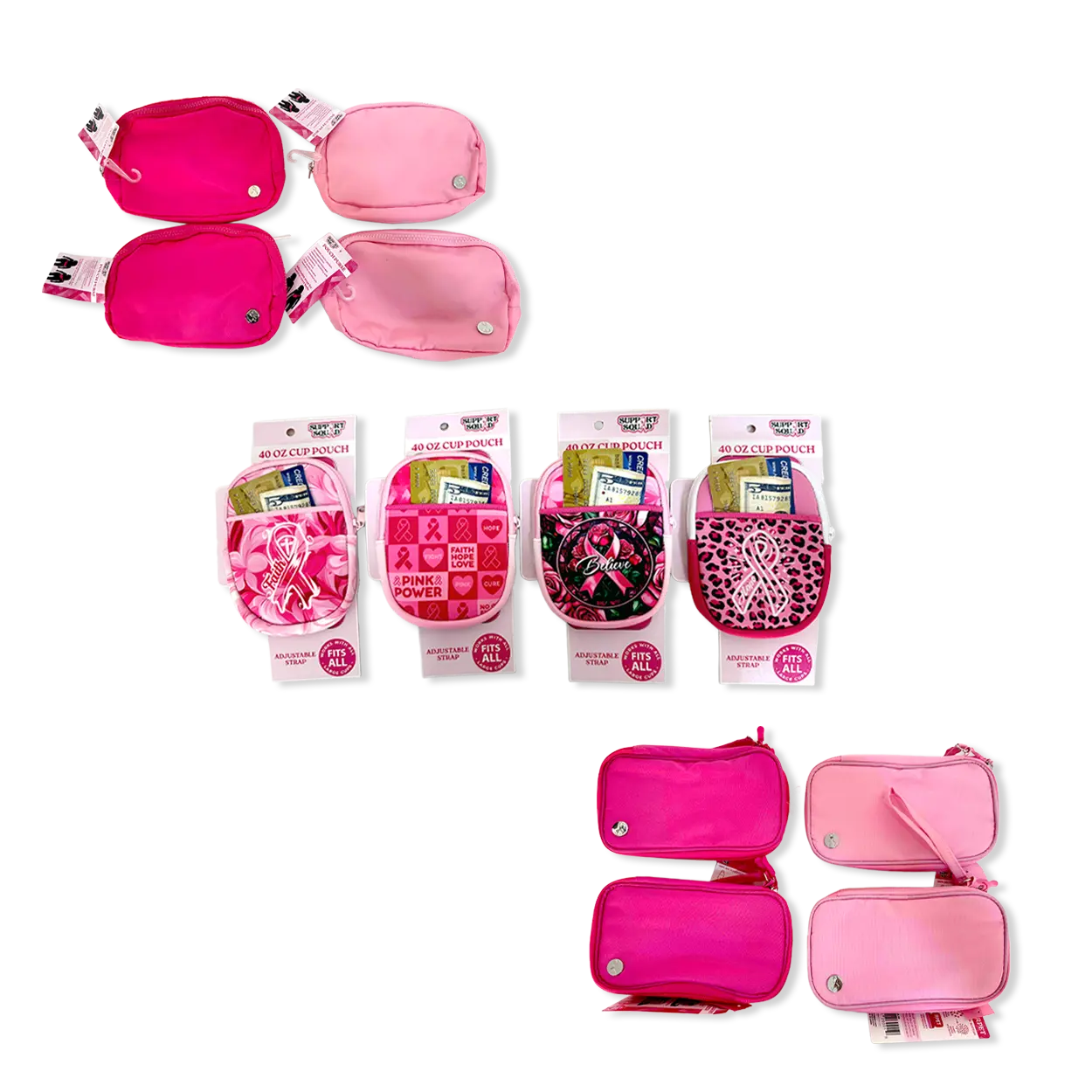 Breast Cancer Awareness Pink Support Squad Assortment Floor Display - 68 Pieces Per Retail Ready Display 88607 NOVELTY INC