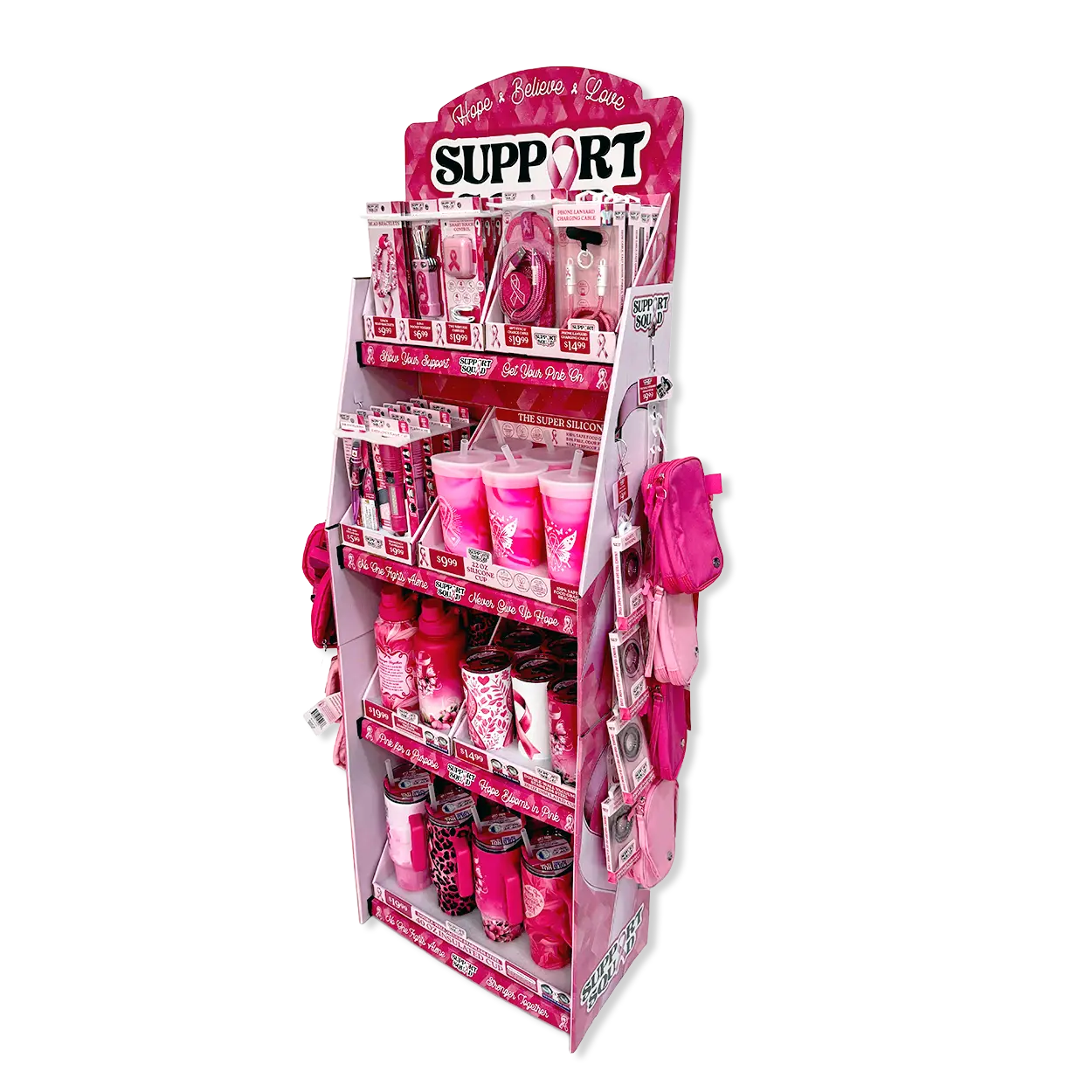 Breast Cancer Awareness Pink Support Squad Assortment Floor Display ...