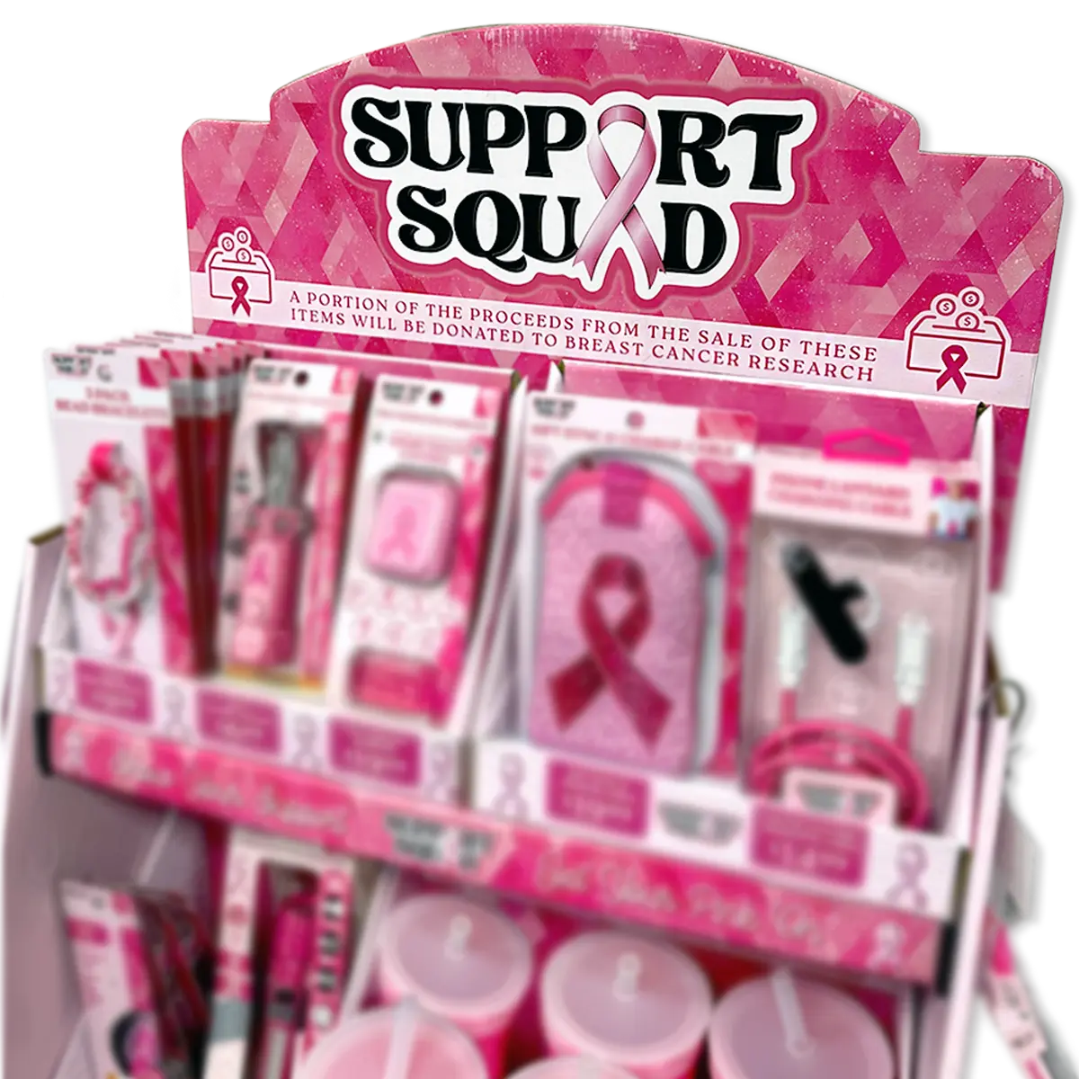 Breast Cancer Awareness Pink Support Squad Assortment Floor Display ...