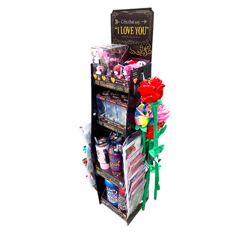 Valentines Day Rose Plush and Gift Assortment Floor Display - 78 Pieces Per Retail Ready Display Kit 88615 NOVELTY INC