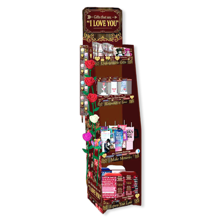 Valentines Day Rose Plush and Gift Assortment Floor Display - 78 Pieces Per Retail Ready Display Kit 88615 NOVELTY INC
