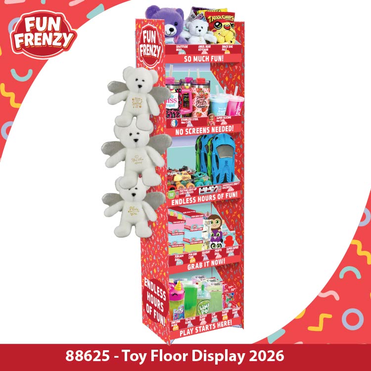 Fun Frenzy Toy Assortment Floor Display - 130 Pieces Per Retail Ready Display Kit 88625 NOVELTY INC