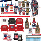 Patriotic USA 250 Floor Display - 58 Pieces Per Retail Ready Display Kit 88627