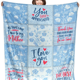 Family Printed Blanket - 6 Pieces Per Retail Ready Display 24430