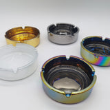 Round Glass Metal Plated Ashtray - 5 Pieces Per Retail Ready Display 41466