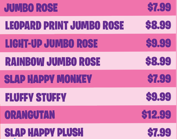 Valentines Day Plush Rose Assortment Floor Display - 50 Pieces Per Retail Ready Display Kit 88429 KIPP BROTHERS