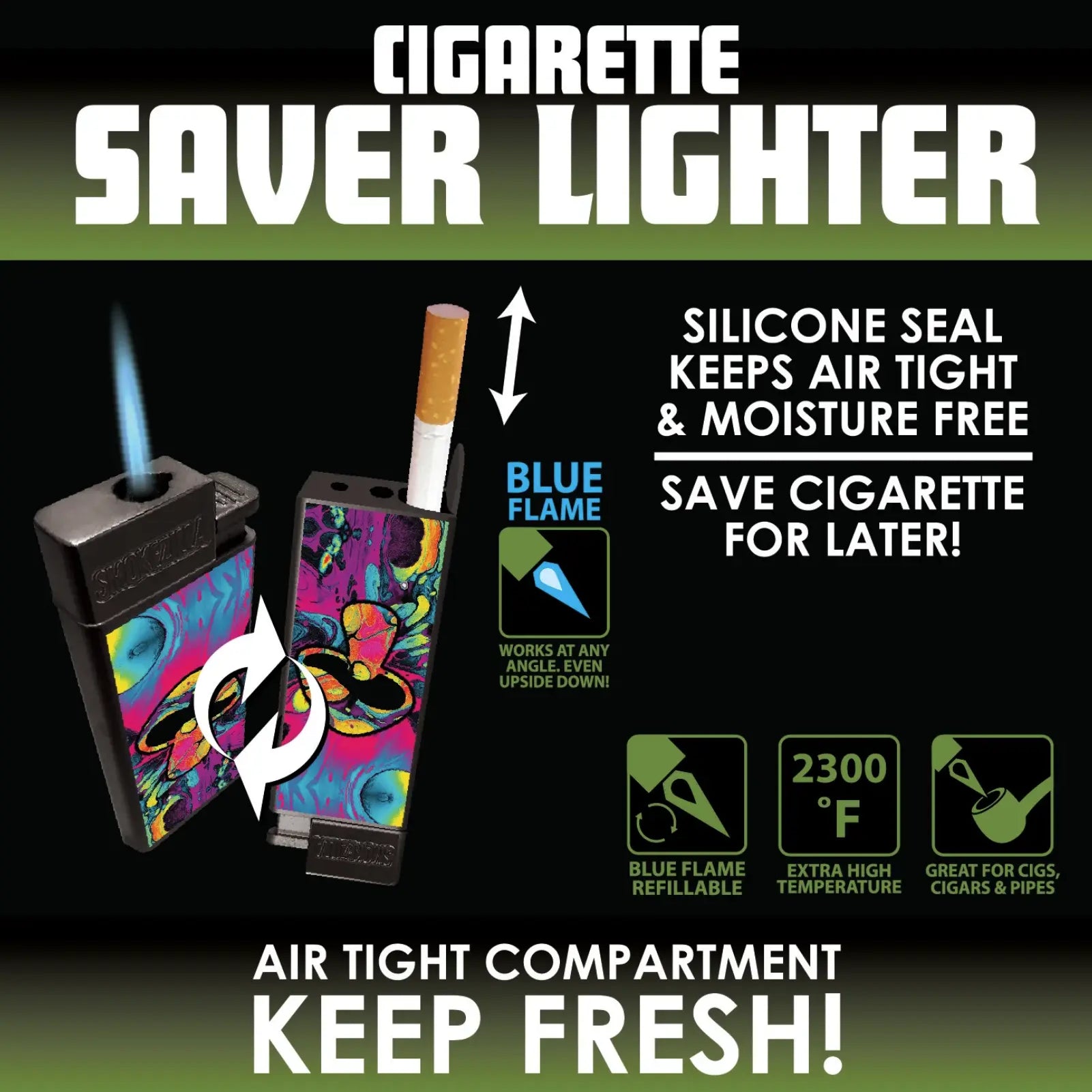 Torch Lighter Cigarette Saver - 10 Pieces Per Retail Ready Display 41556 SMOKEZILLA