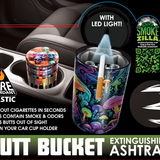 Full Print Butt Bucket Ashtray with LED Light - 6 Pieces Per Retail Ready Display 25480