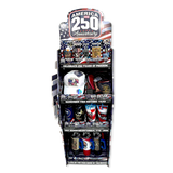 Expositor de suelo USA Patriótico 250 - 58 Piezas por kit de exposición listo para la venta al por menor 88627