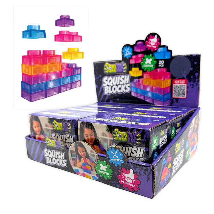 Fun Doh SquishZilla Small Squish Blocks - 6 Pieces Per Retail Ready Display 26869