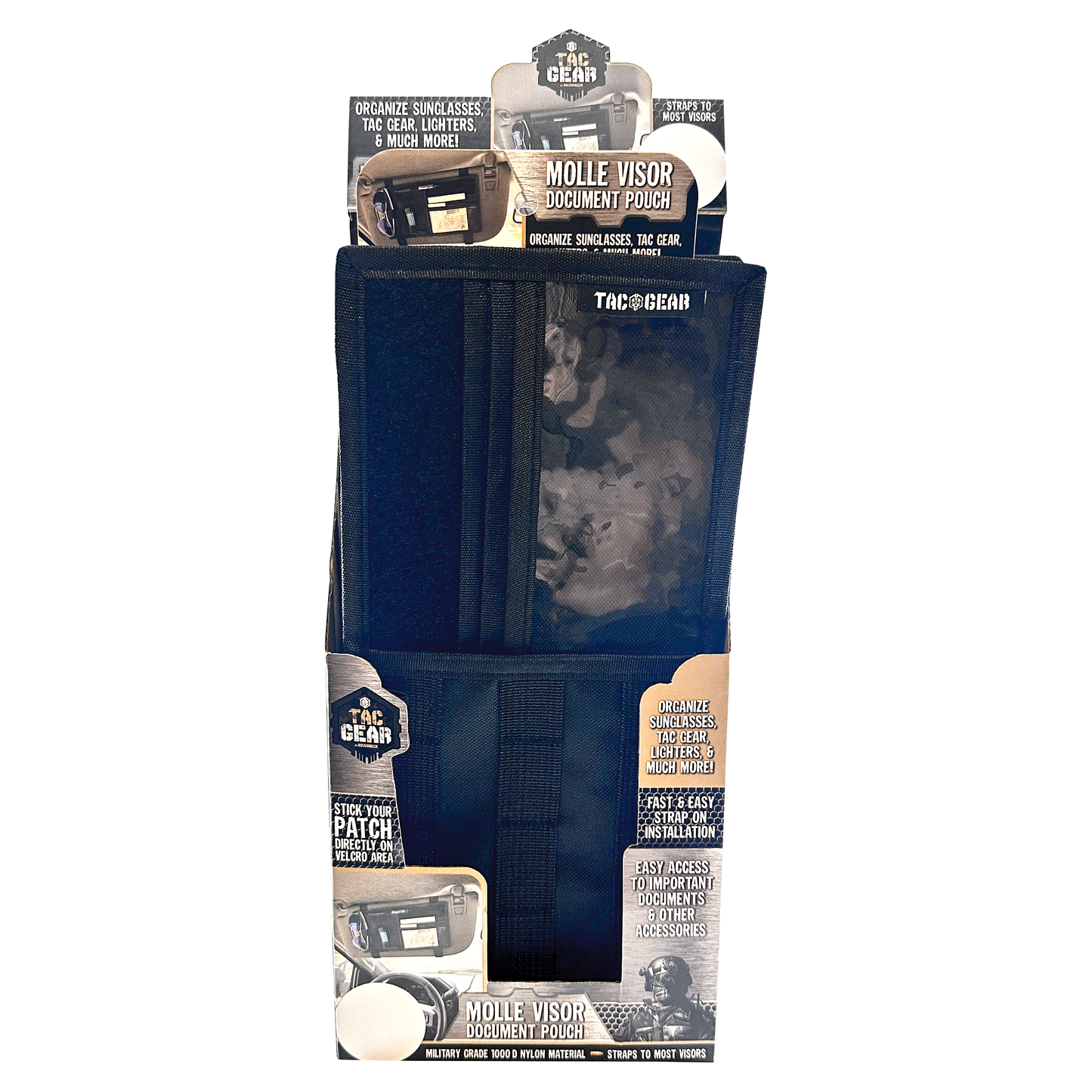 ITEM NUMBER 023711 TAC GEAR VISOR POUCH ORGANIZER 6 PIECES PER DISPLAY