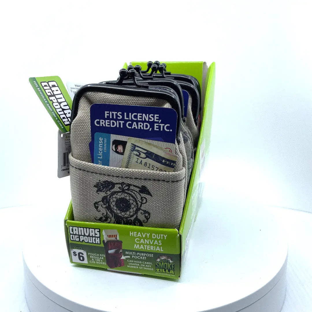 Canvas Cigarette Pouch - 6 Pieces Per Retail Ready Display 41488 SMOKEZILLA