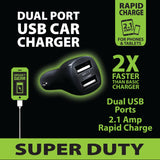Car Charger with Dual USB Ports 2.1 Amp- 3 Pieces Per Pack 20515