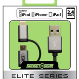 Charging Cable Elite Multi-Head USB to Micro USB / Lightning 3FT- 3 Pieces Per Pack 21100