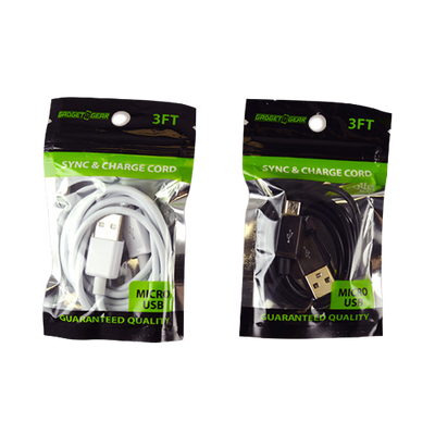 ITEM NUMBER 021563 3FT USB-TO-MICRO-USB CABLE BAG 6 PIECES PER PACK