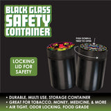 WHOLESALE BLACK GLASS SAFETY JAR B 6 PIECES PER DISPLAY 21722