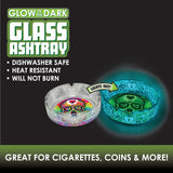Glass Glow In The Dark Ashtray- 6 Per Retail Ready Wholesale Display 21812