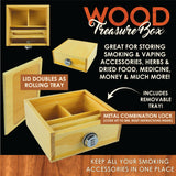 Large Wood Locking Storage Box- 3 Pieces Per Retail Ready Display 21910