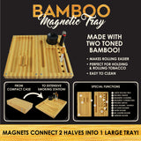 Bamboo Magnetic Roll Tray Smoker Station- 4 Pieces Per Retail Ready Display 21917