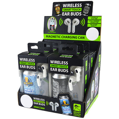 ITEM NUMBER 021939 TRULY WIRELESS EARBUDS AND CHARGING CAN 6 PIECES PER DISPLAY