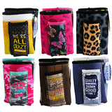 Neoprene Can & Bottle Cooler Coozie with Cigarette Pouch- 6 Pieces Per Retail Ready 22035