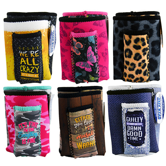 WHOLESALE CAN COOLER CIGARETTE POUCH 2 PIECES PER DISPLAY 40330