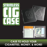 Metal Cigarette Case with Hinged Lid- 8 Pieces Per Retail Ready Display 22076