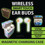 WHOLESALE PRINTED WIRELESS EARBUDS 6 PIECES PER DISPLAY 22089