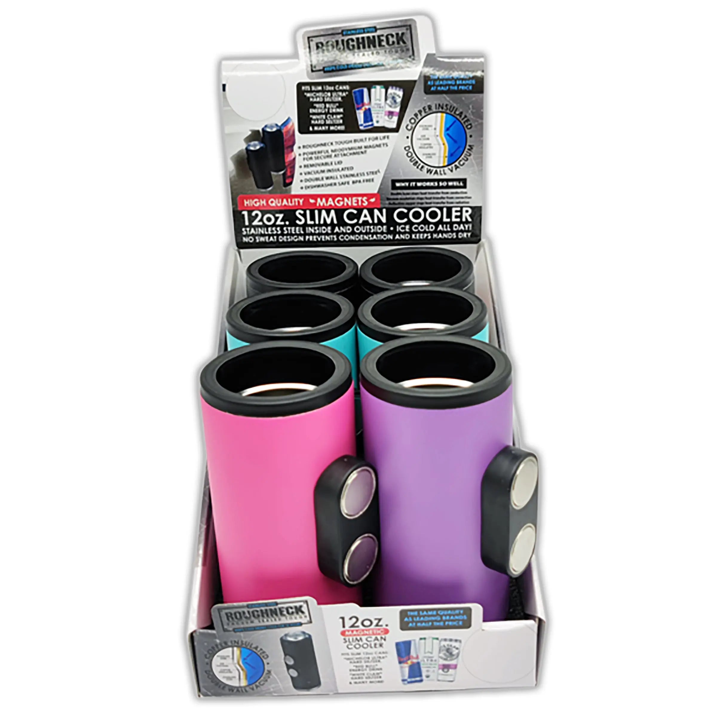 Blank Magnetic Neoprene Slim Can Coolie (Neon Pink, 1
