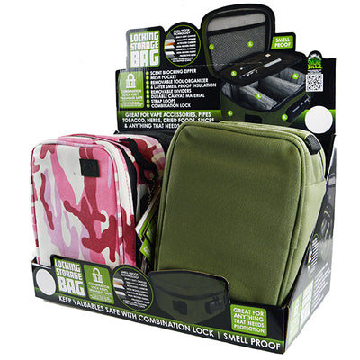 ITEM NUMBER 022153 CANVAS LOCKING BAG MIX B 4 PIECES PER DISPLAY