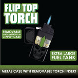Matte Black Flip Torch Lighter- 12 Pieces Per Retail Ready Display 22381