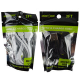 Charging Cable USB to Micro USB 3FT- 6 Pieces Per Pack 22447