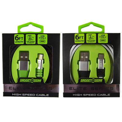 ITEM NUMBER 022460 ELITE 6FT USB-TO-USB-C CABLE 3 PIECES PER PACK