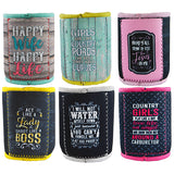 Neoprene Can & Bottle Cooler Coozie with Card Pocket- 6 Pieces Per Retail Ready Display 22467