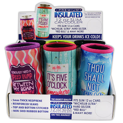 ITEM NUMBER 022470 SLIM CAN COOLER 6 PIECES PER DISPLAY