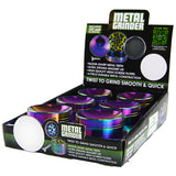 Metal 4 Piece Rainbow Grinder with Magnetic Closure - 6 Pieces Per Retail Ready Display 22522