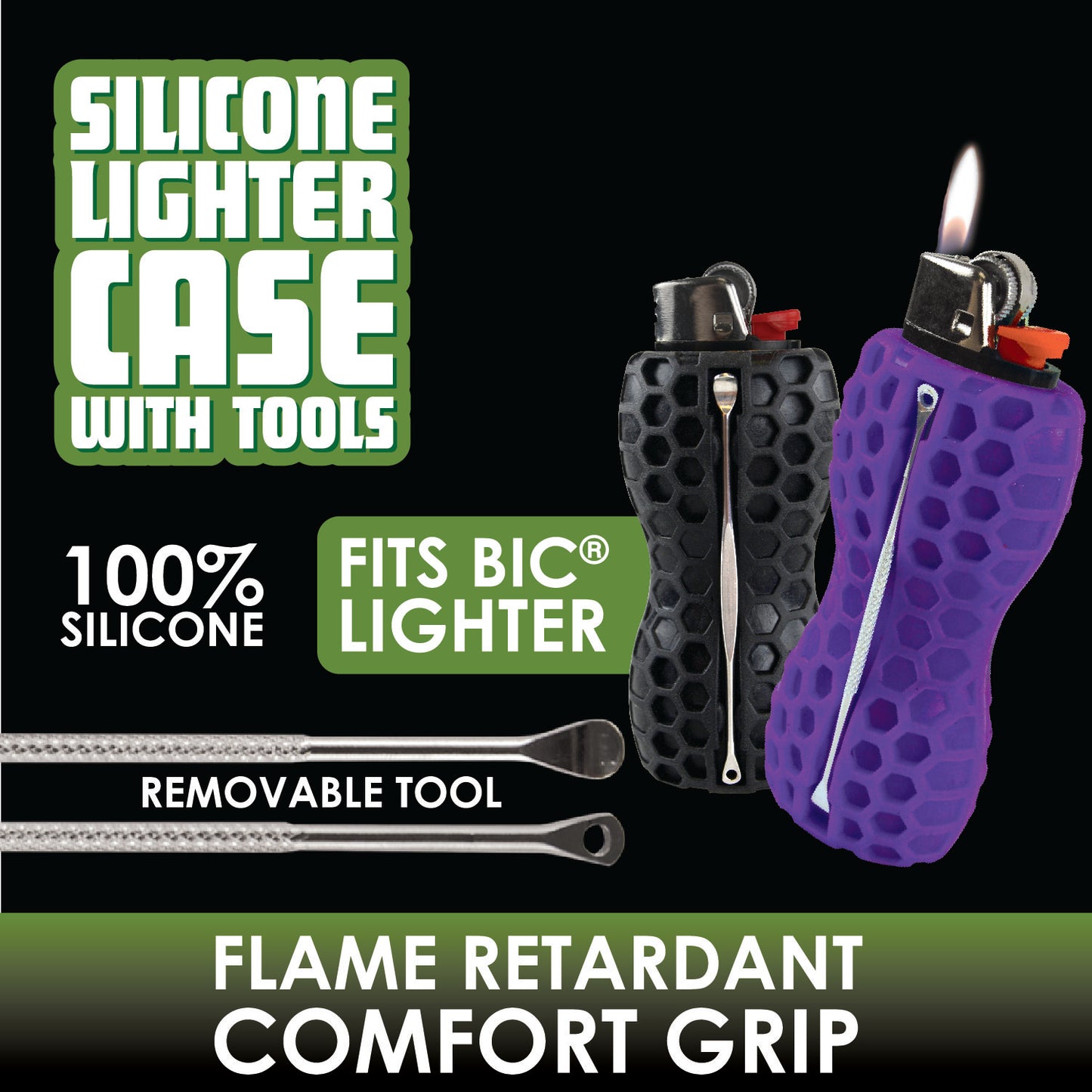 ITEM NUMBER 022525 SILICONE LIGHTER CASE TOOL 12 PIECES PER DISPLAY