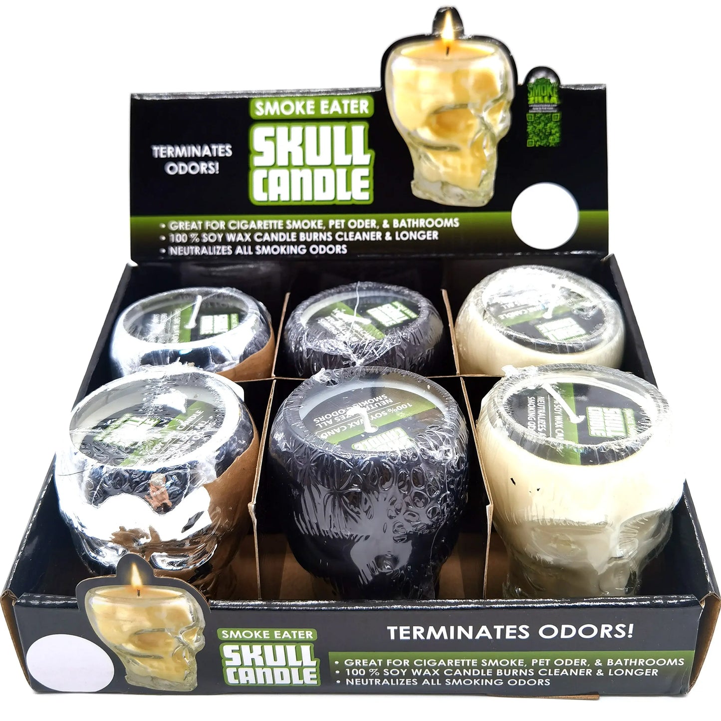 ITEM NUMBER 022543 SKULL SMOKERS CANDLE 6 PIECES PER DISPLAYN