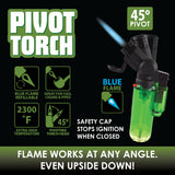Pivot Head Torch Lighter with Flip Down Lid- 16 Pieces Per Retail Ready Display 22555