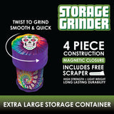 Plastic 4 Piece Grinder with Storage- 6 Pieces Per Retail Ready Display 22576