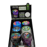 Plastic 4 Piece Grinder with Storage- 6 Pieces Per Retail Ready Display 22576
